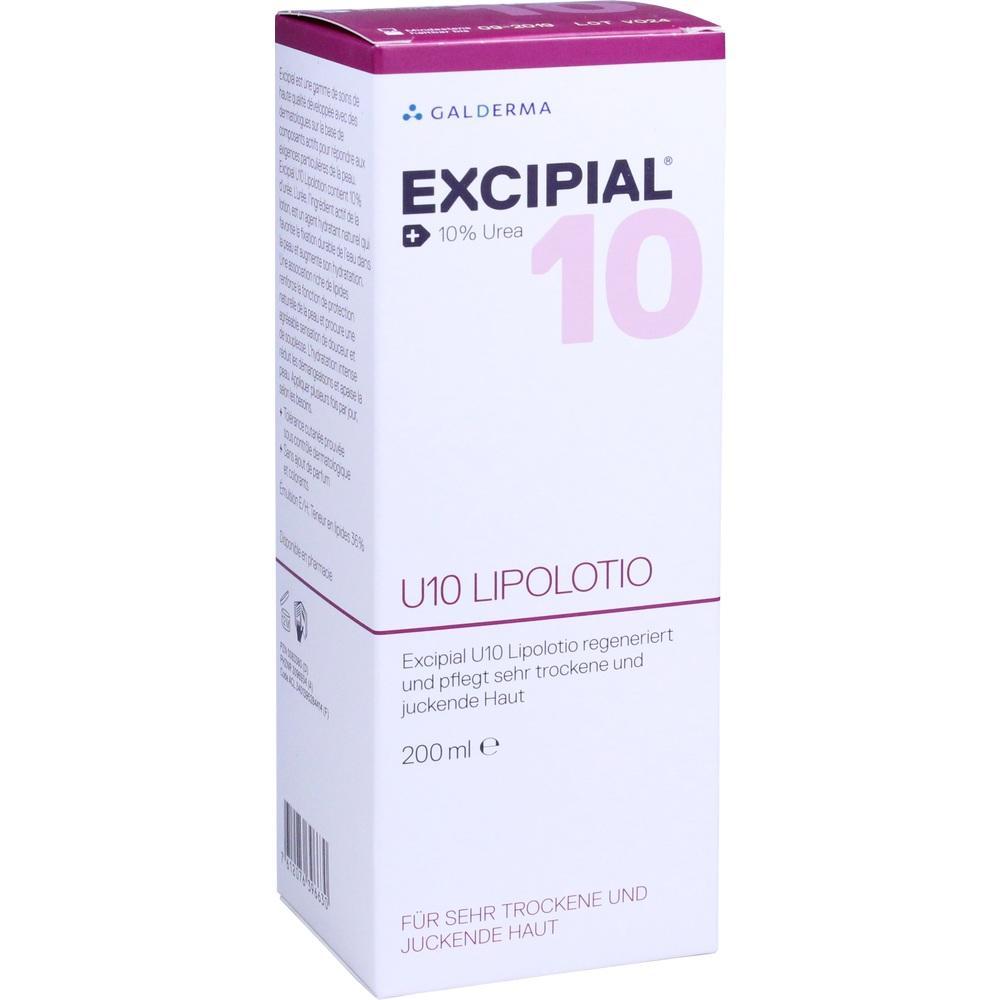 Eine Packung Excipial U10 Lipolotio f&uuml;r sehr trockene Haut.