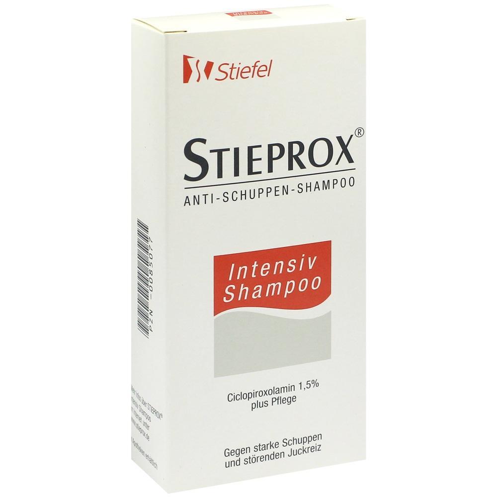 Eine Shampoo-Verpackung gegen Schuppen mit intensiv pflegender Wirkung.
