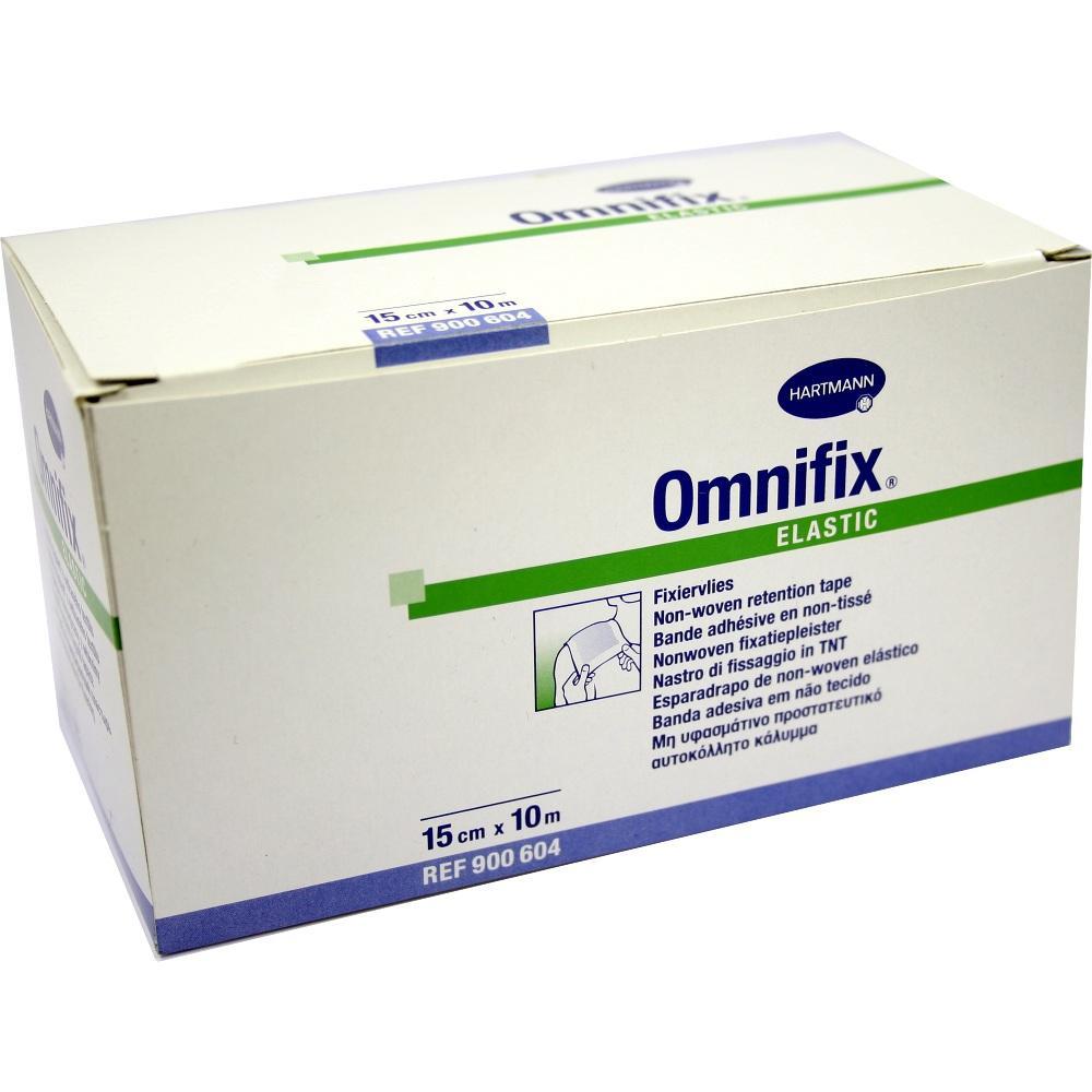 Ein Karton mit elastischen Fixierbinden der Marke Omnifix von Hartmann.