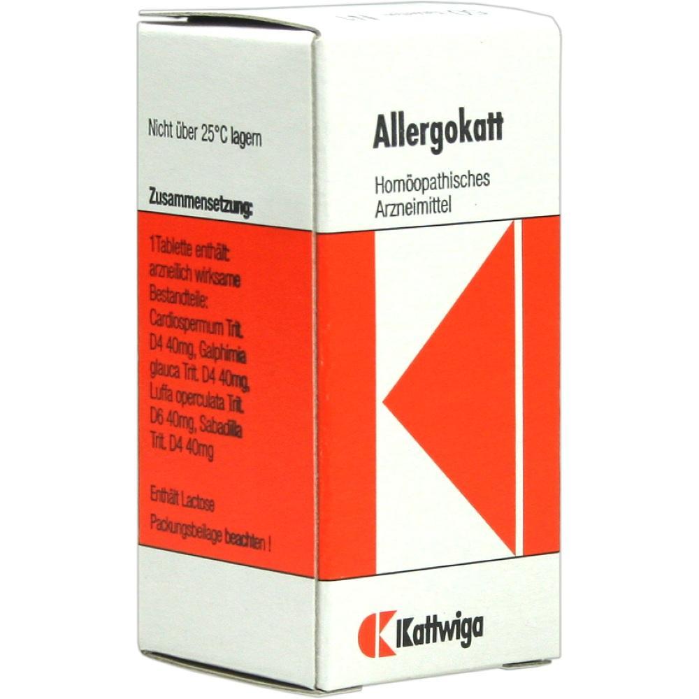 Eine wei&szlig;e und rote Medikamentenschachtel mit der Aufschrift "Allergokatt".