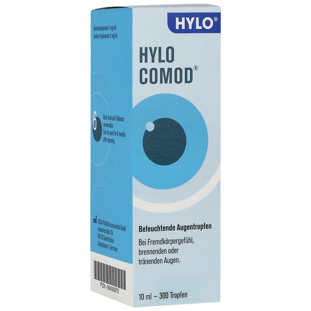 Eine Packung Augentropfen mit blauem Auge auf der Vorderseite.
