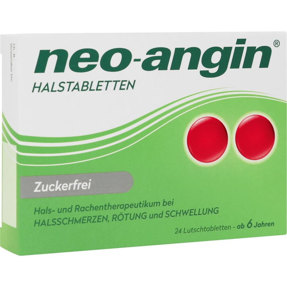 Verpackung von zuckerfreien Halstabletten gegen Halsschmerzen.