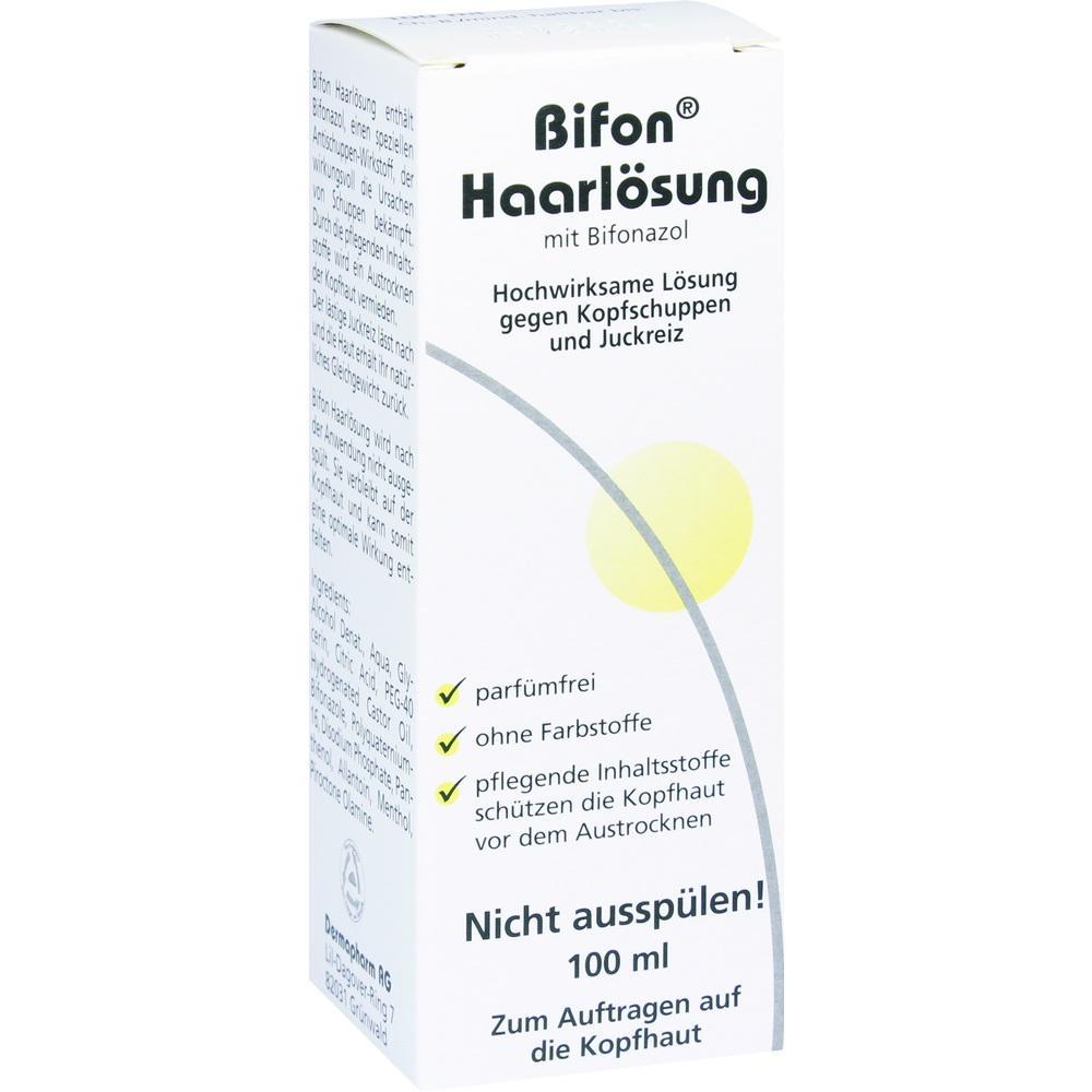 Wei&szlig;e Verpackung einer Haarl&ouml;sung gegen Schuppen und Juckreiz.
