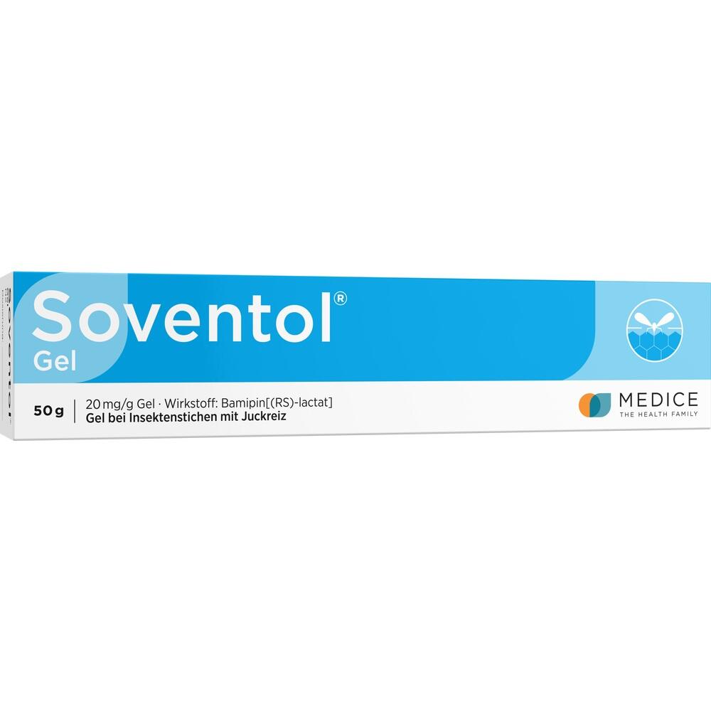 Eine Tube Soventol Gel gegen Insektenstiche und Juckreiz.