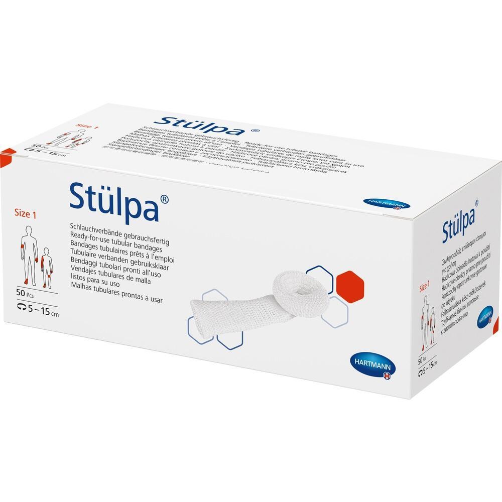 Eine Packung mit schlauchförmigen Verbänden von der Marke "Stülpa".