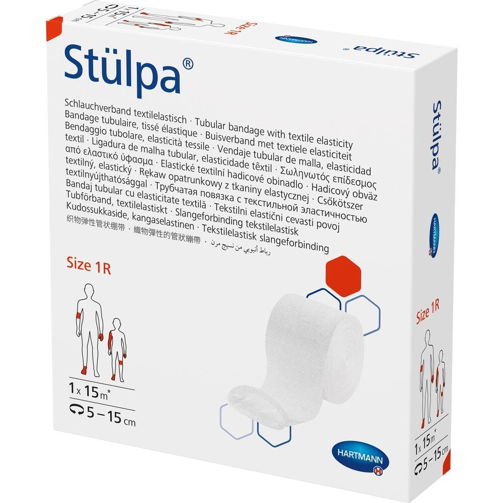 Verpackung von Stülpa Schlauchverband in Größe 1R für Arm und Bein.