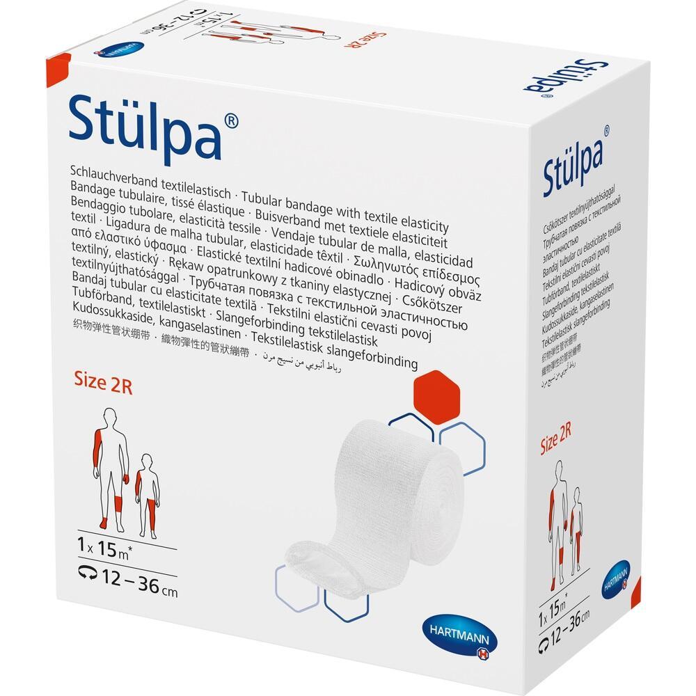 Verpackung des Stülpa Schlauchverbands, Größe 2R, für Körperteile von 12-36 cm Umfang.