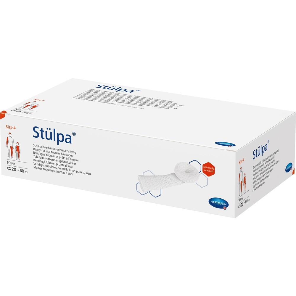 Weiße Verpackung mit der Aufschrift "Stülpa," zeigt elastische Schlauchverbände.
