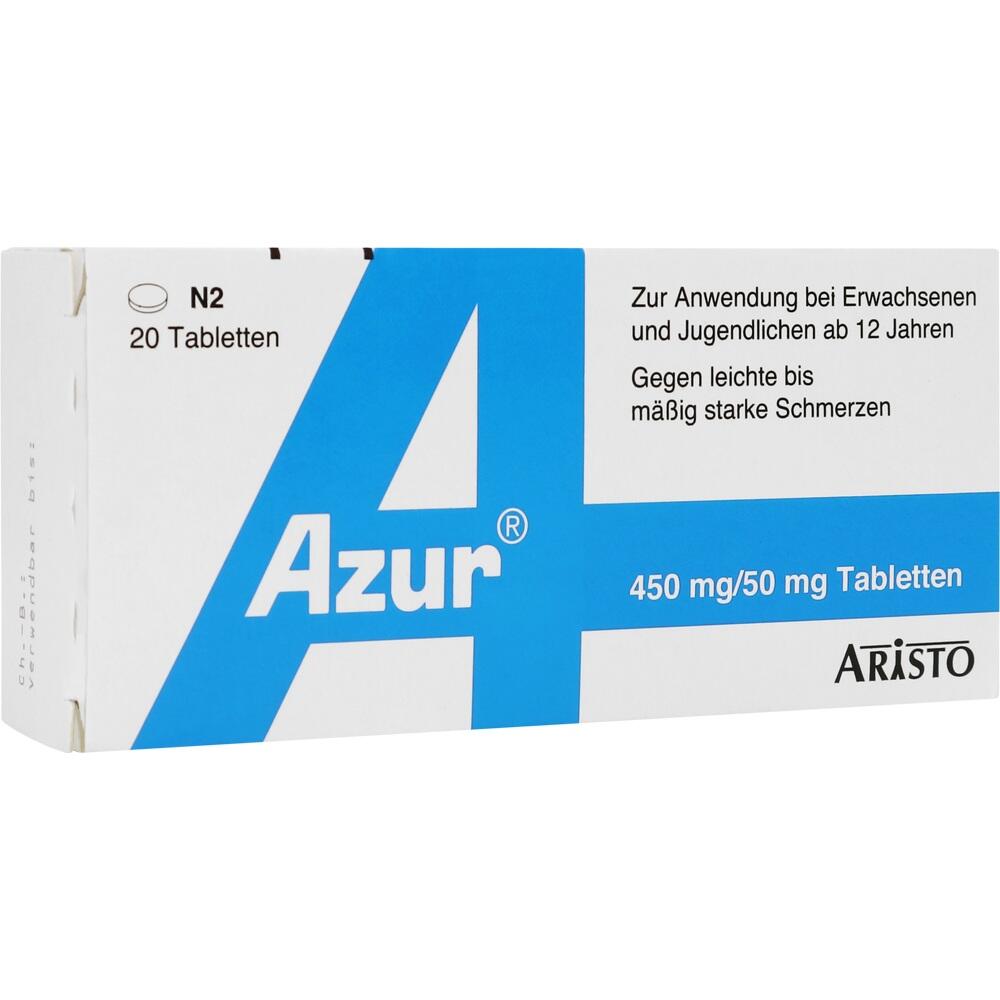 Eine Packung mit 20 Tabletten gegen leichte bis m&auml;&szlig;ig starke Schmerzen.