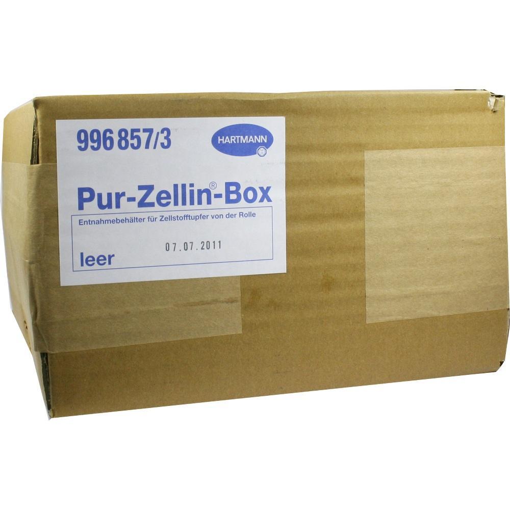 Ein brauner Karton mit der Aufschrift "Pur-Zellin-Box" von Hartmann.