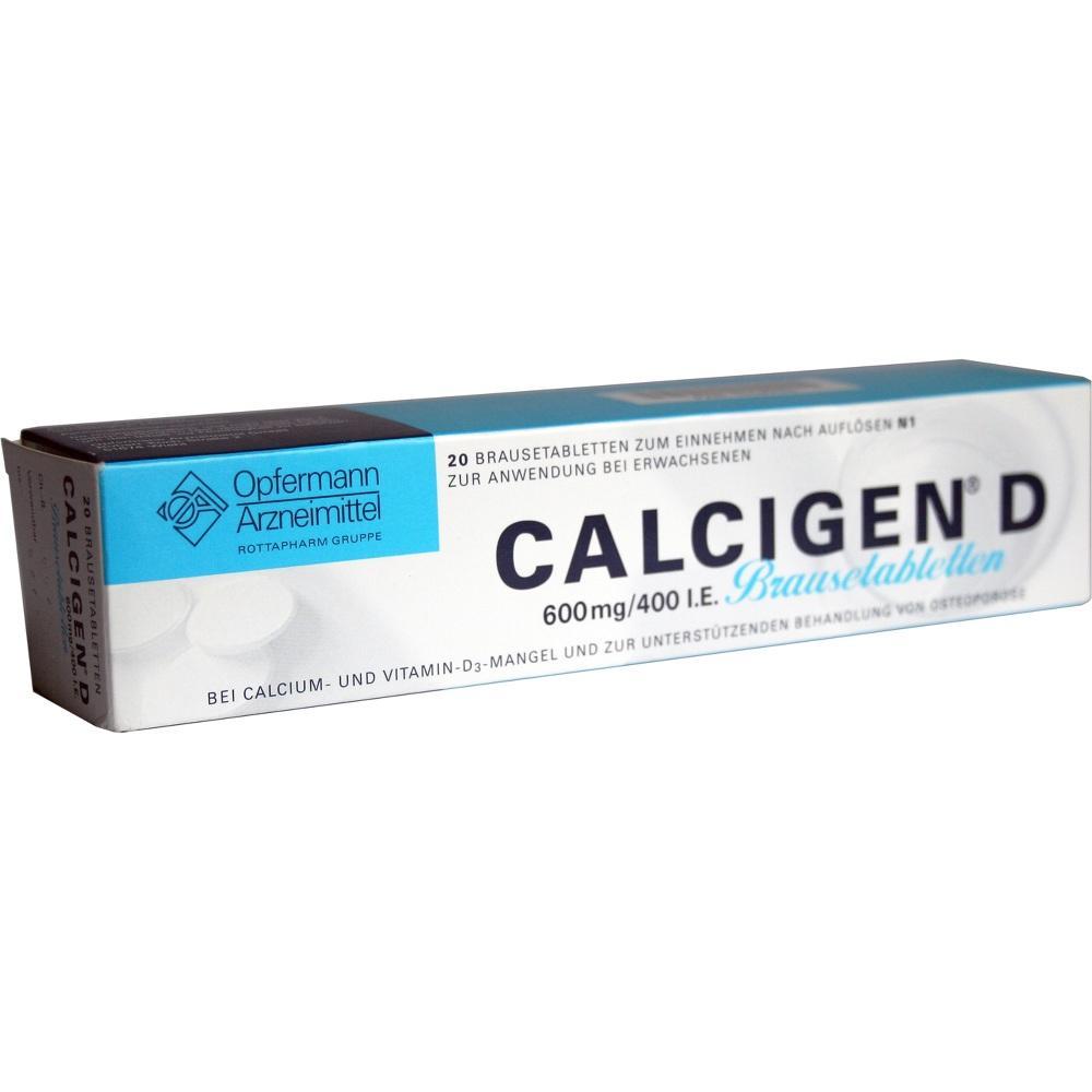 Verpackung von Calciummangel-Medikament in Tablettenform.