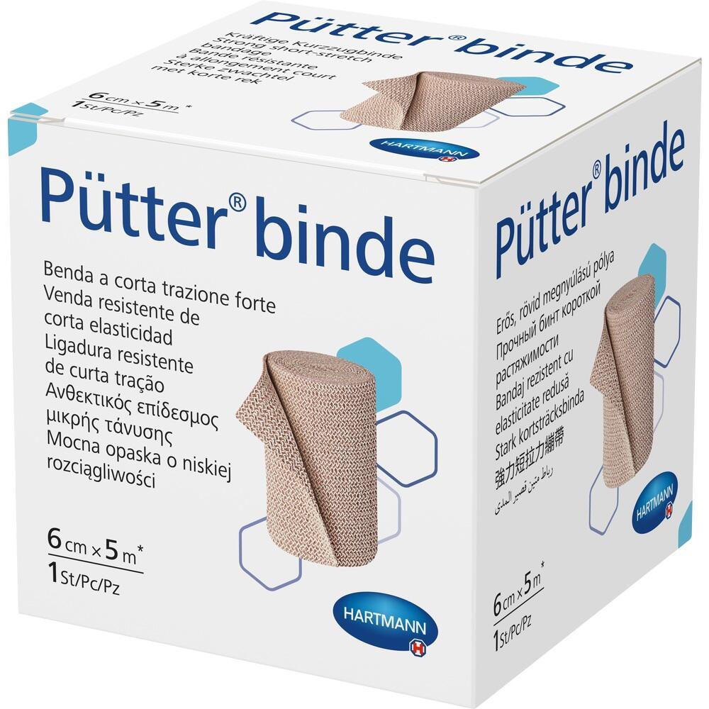 Weiße Verpackung mit Aufdruck "Pütter® binde" und einem Bild einer elastischen Binde.