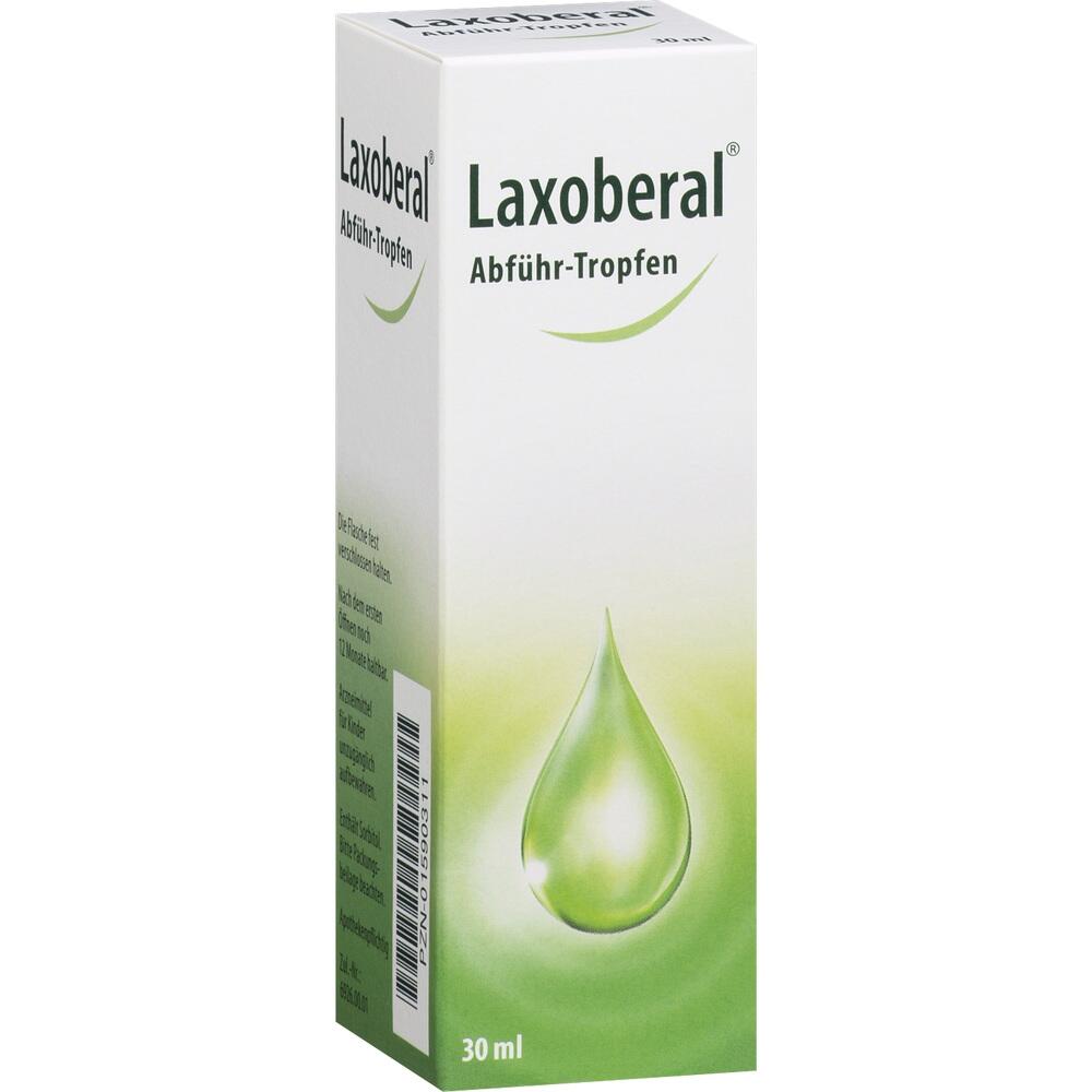 Eine Verpackung von Abf&uuml;hrtropfen namens "Laxoberal".