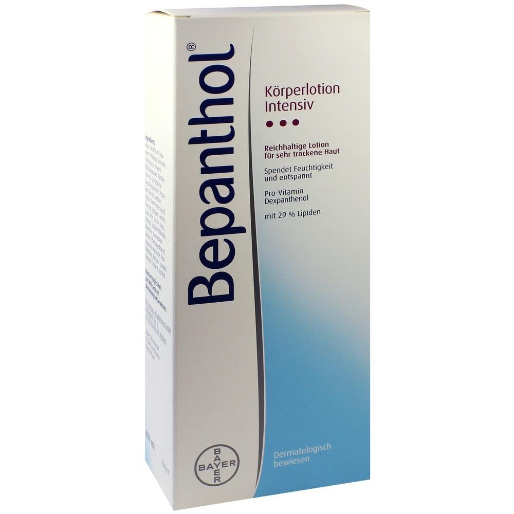 Eine Verpackung der Bepanthol Intensiv K&ouml;rperlotion f&uuml;r sehr trockene Haut.