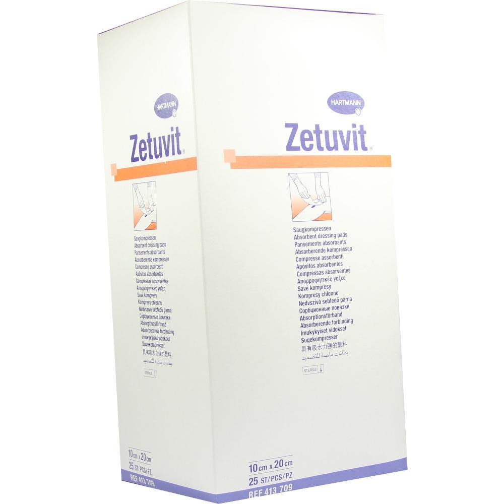 Weiße Schachtel mit der Aufschrift "Zetuvit" und Illustration auf der Vorderseite.
