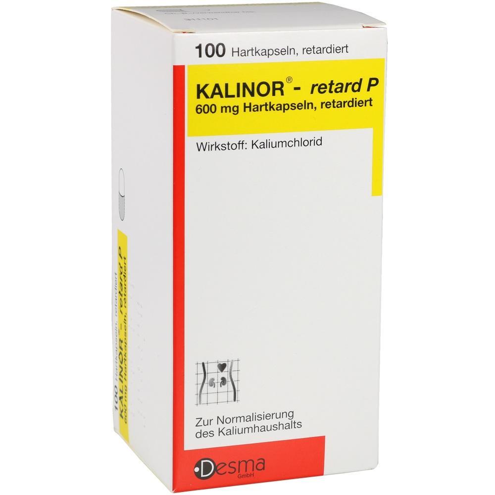 Eine Packung Kalinor-Kapseln zur Kaliumhaushalt-Normalisierung.