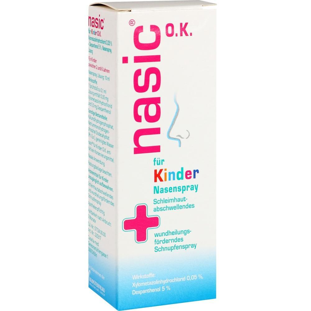 Verpackung eines Nasensprays f&uuml;r Kinder mit wei&szlig;-blauem Design.