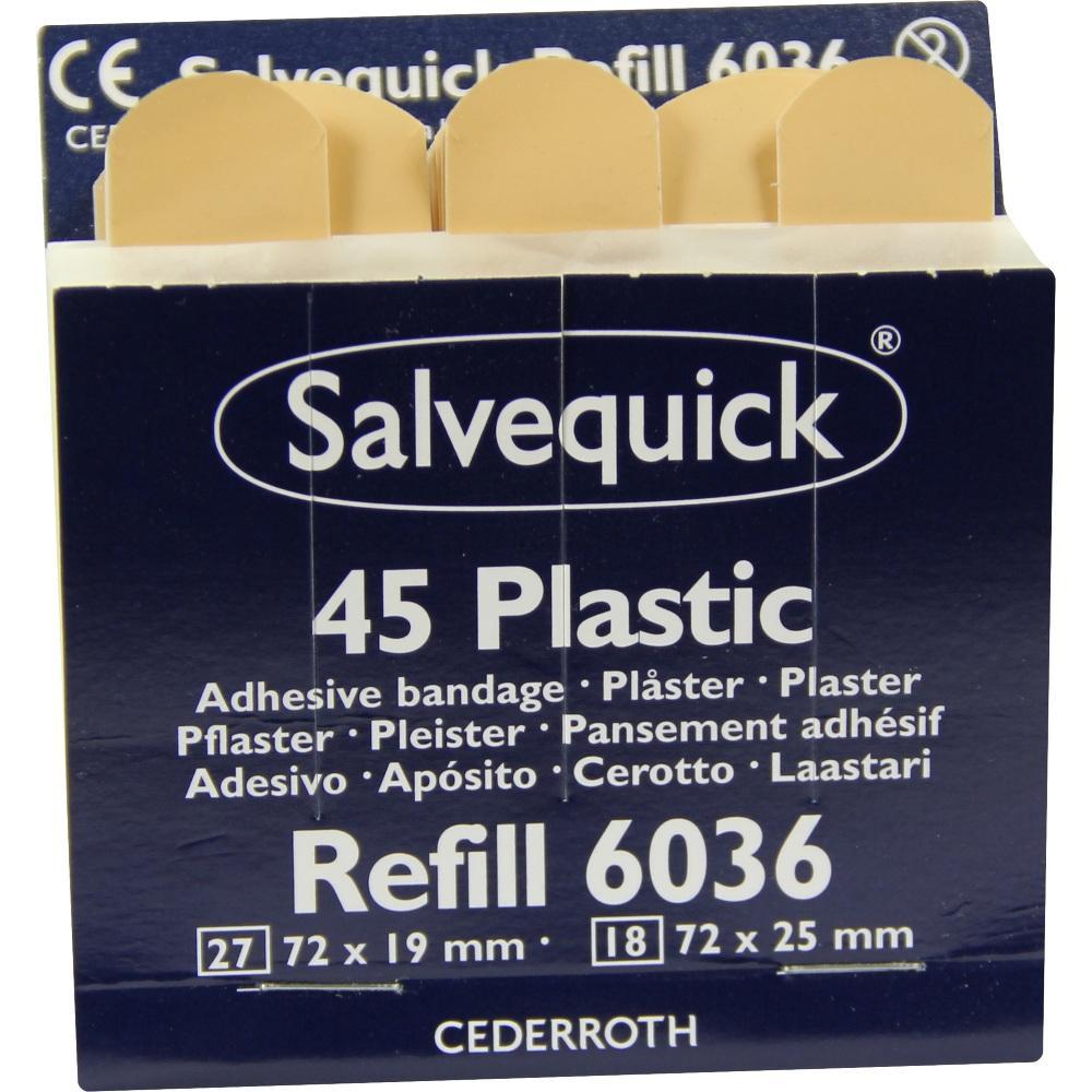 Die schachtel zeigt eine Nachf&uuml;llpackung mit 45 Plastikpflastern.