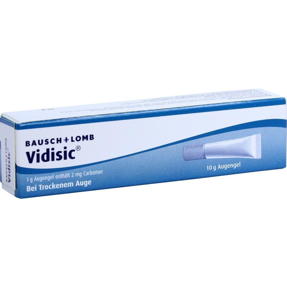Eine blaue Packung Augengel für trockene Augen.