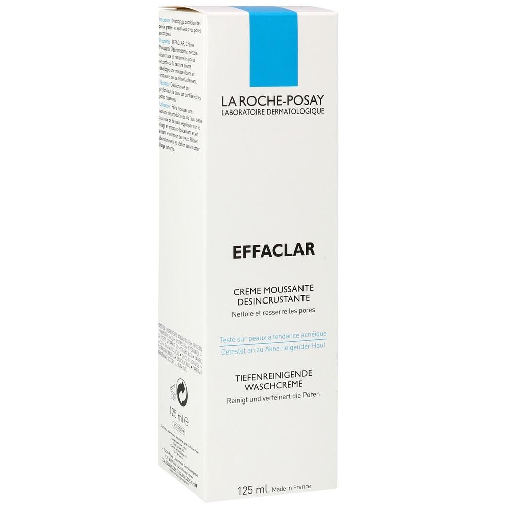 Wei&szlig;e Schachtel mit blauer Schrift f&uuml;r Tiefenreinigungs-Waschcreme von La Roche-Posay.