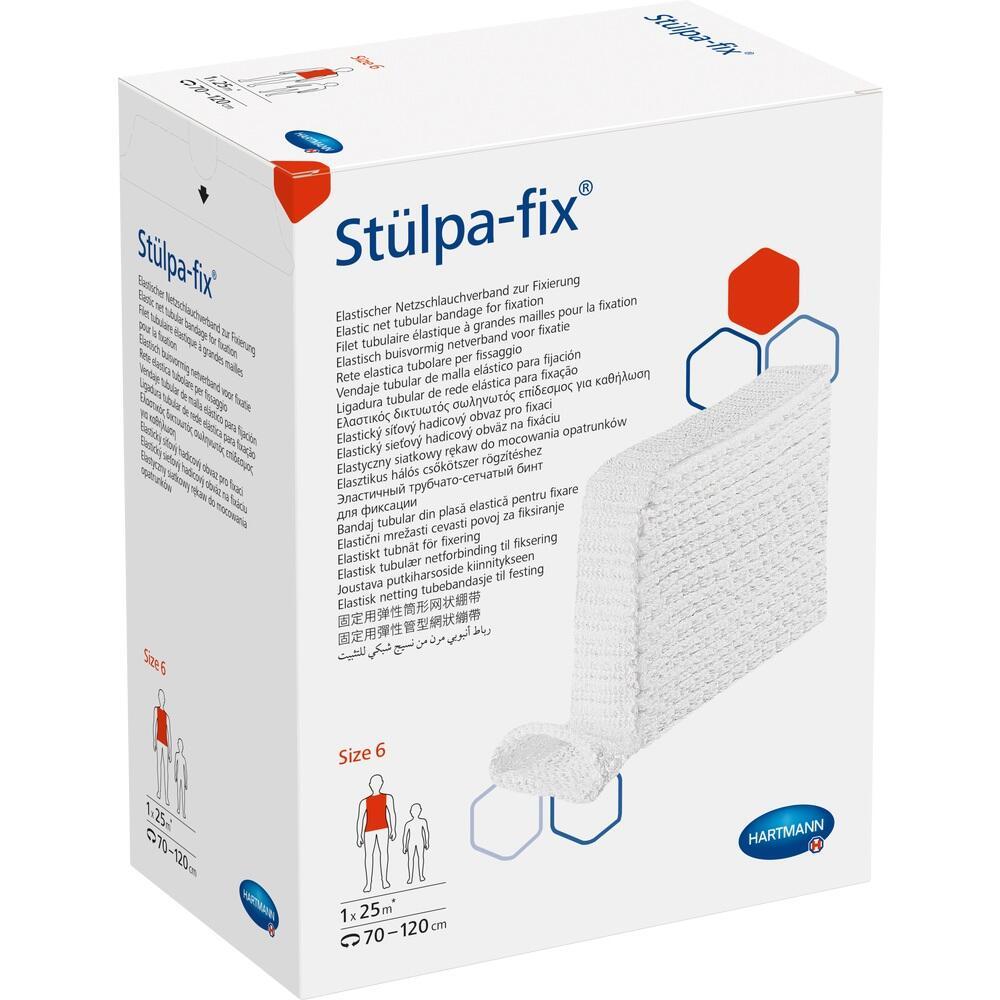 Weiße Verpackung von elastischem Schlauchverband mit dem Namen "Stülpa-fix".
