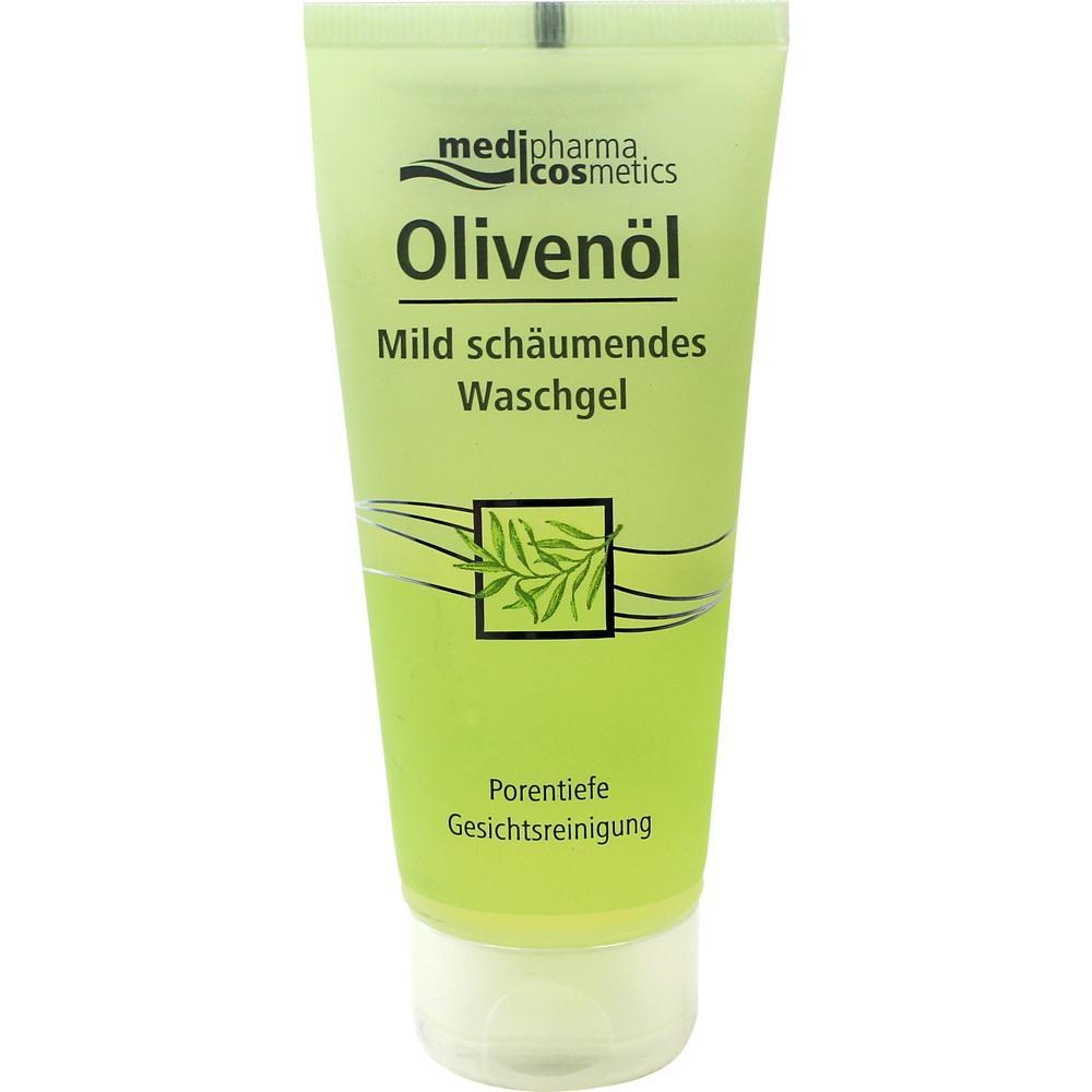 Gr&uuml;ne Tube mit Oliven&ouml;l Waschgel f&uuml;r porentiefe Reinigung.