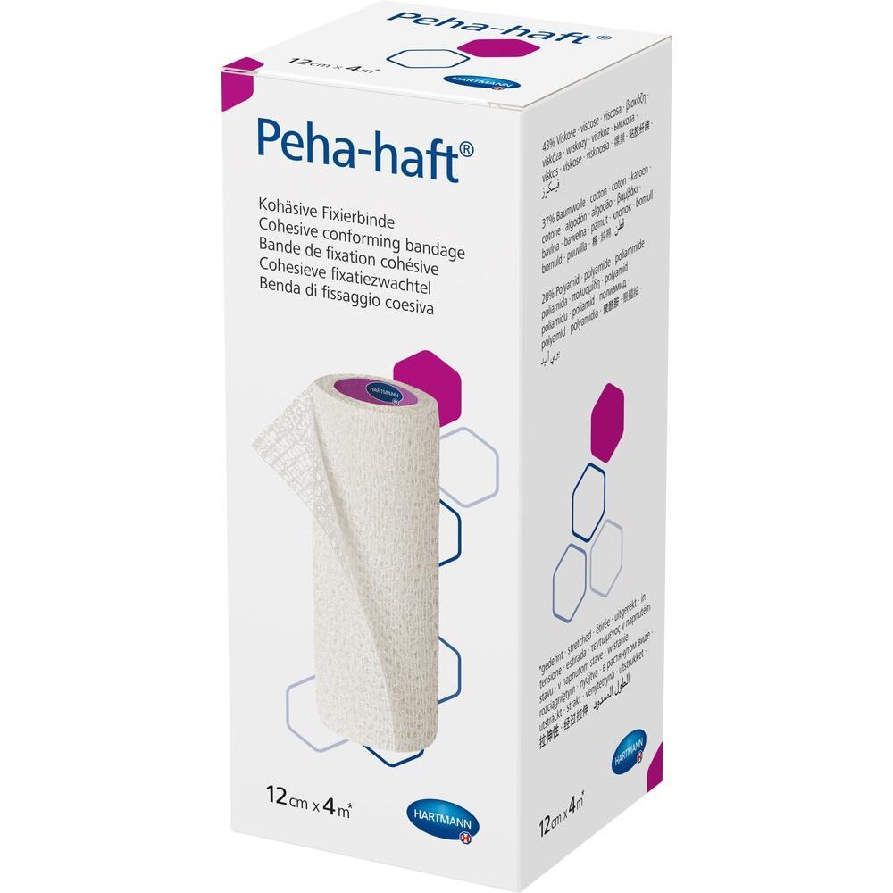 Eine Verpackung mit einer weißen selbsthaftenden Bandage darauf.
