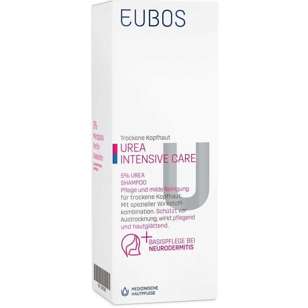 Wei&szlig;e Shampoo-Verpackung f&uuml;r trockene Kopfhaut mit rosa und grauem Text.