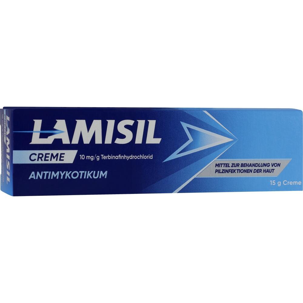 Blaue Verpackung einer Creme gegen Hautpilzinfektionen.
