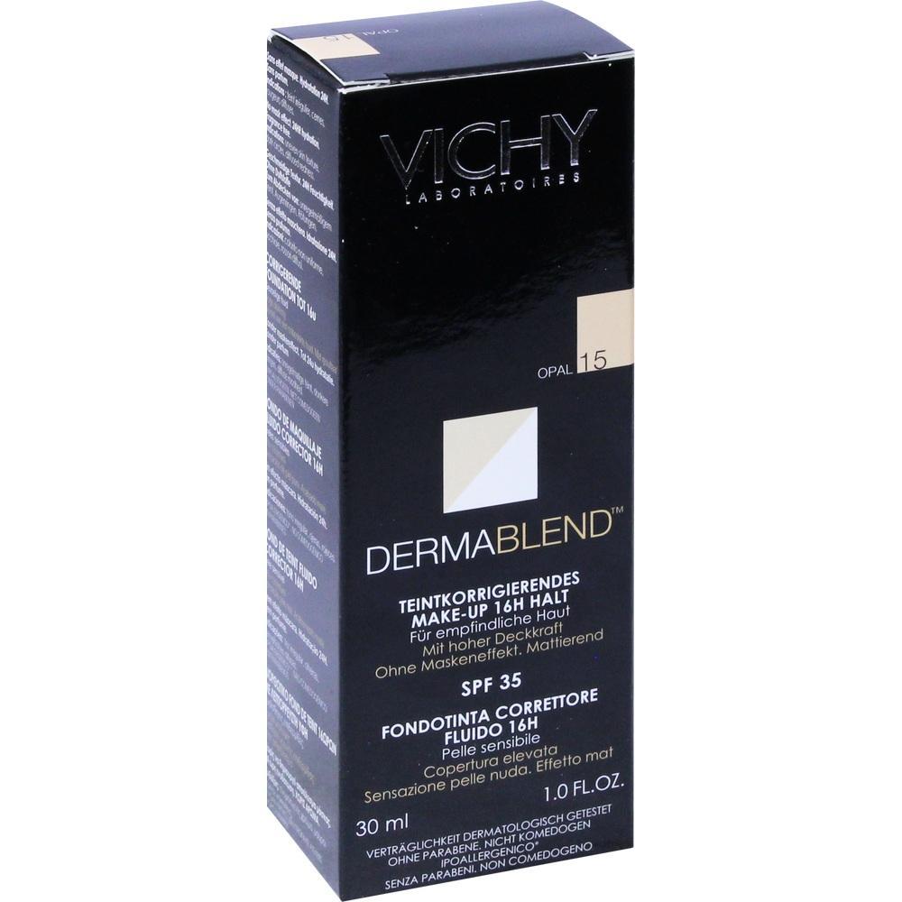 Schwarze Verpackung f&uuml;r Vichy Dermablend Makeup, 30 ml, mit SPF 35.