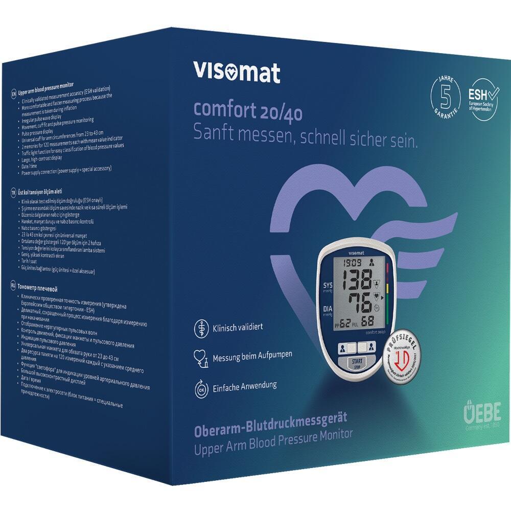 Eine Verpackung für ein Blutdruckmessgerät der Marke Visomat.