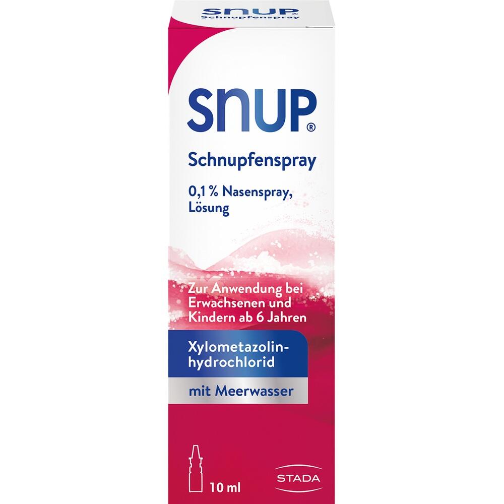 Verpackung eines Schnupfensprays für Kinder ab 6 Jahren und Erwachsene.