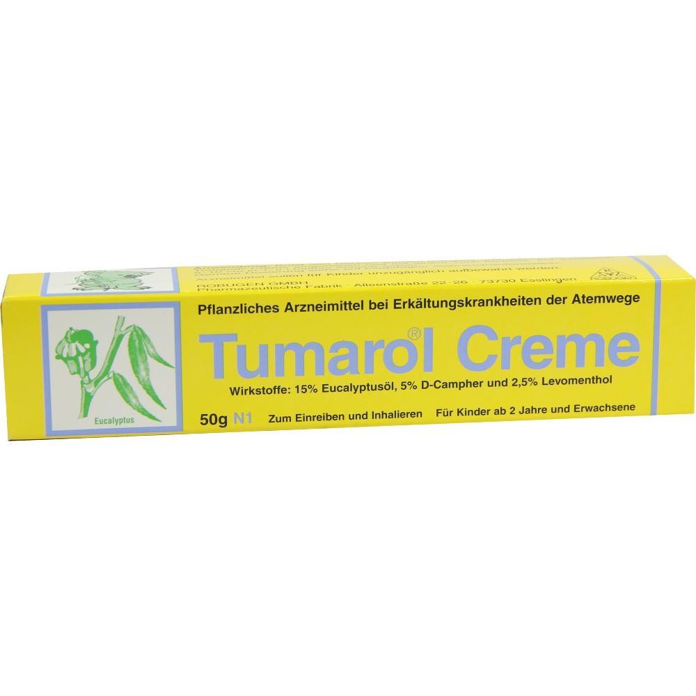 Gelbe Verpackung einer pflanzlichen Creme gegen Erk&auml;ltung mit Eukalyptus.
