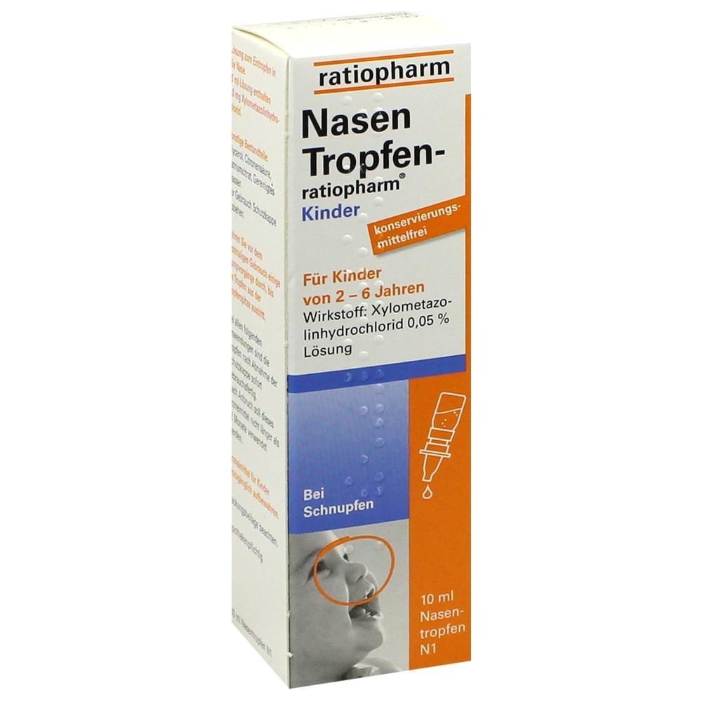 Verpackung von Nasentropfen f&uuml;r Kinder von 2-6 Jahren, hilft bei Schnupfen.