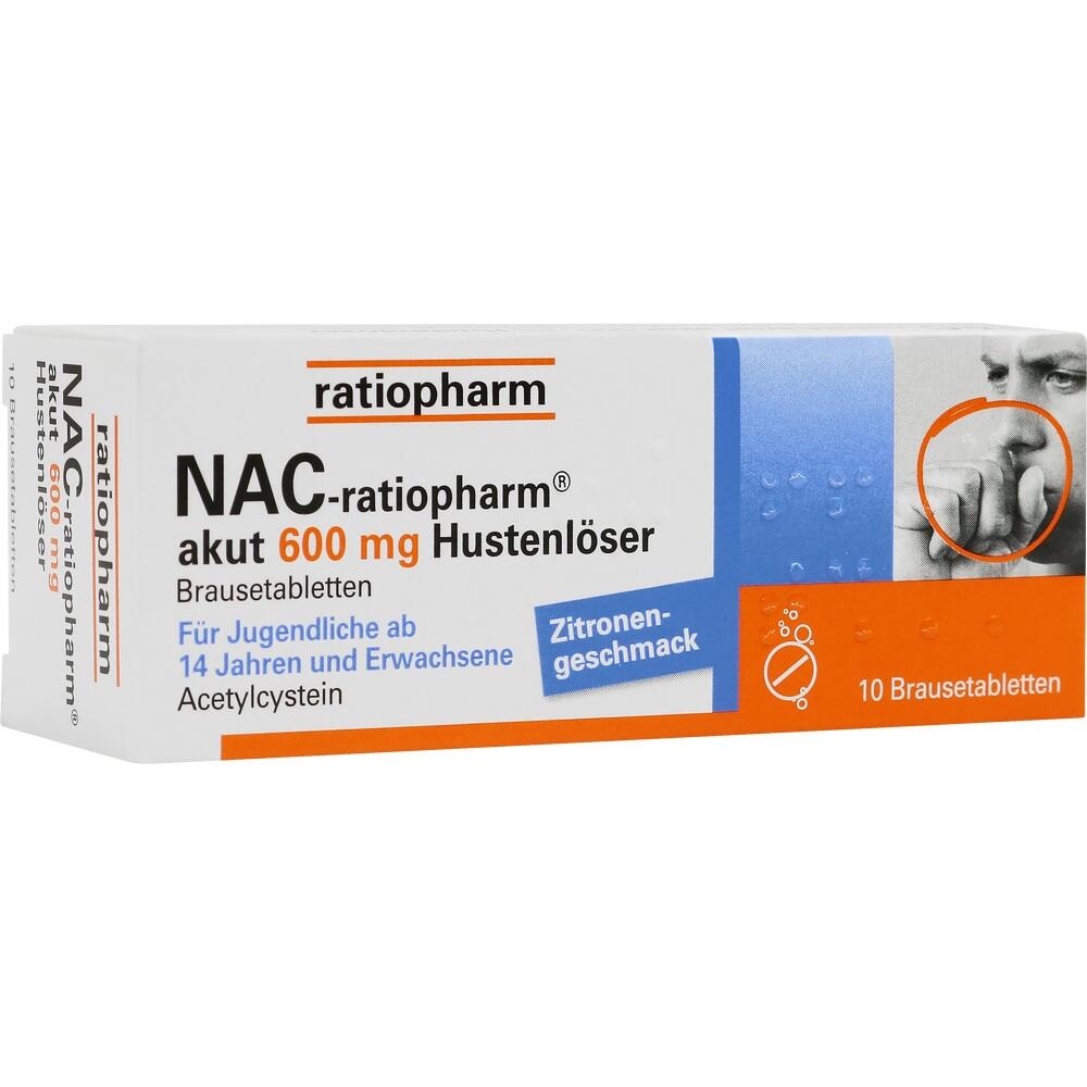 Verpackung von Brausetabletten gegen Husten mit Zitronengeschmack.