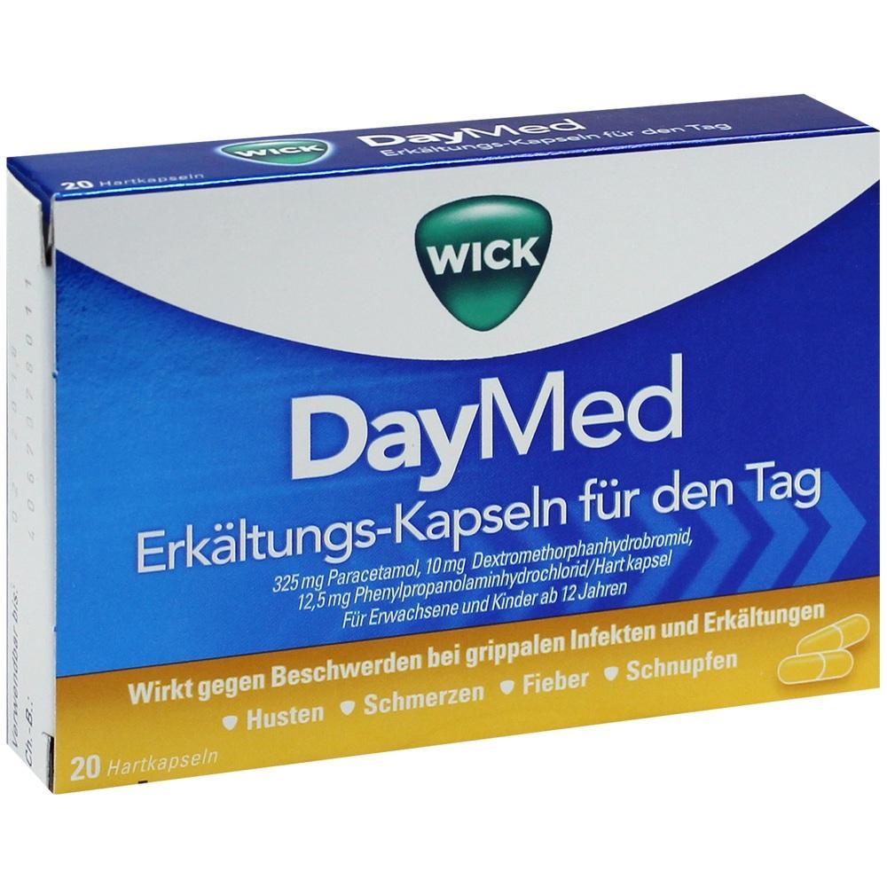 Eine Packung Erk&auml;ltungskapseln gegen Husten und Fieber.