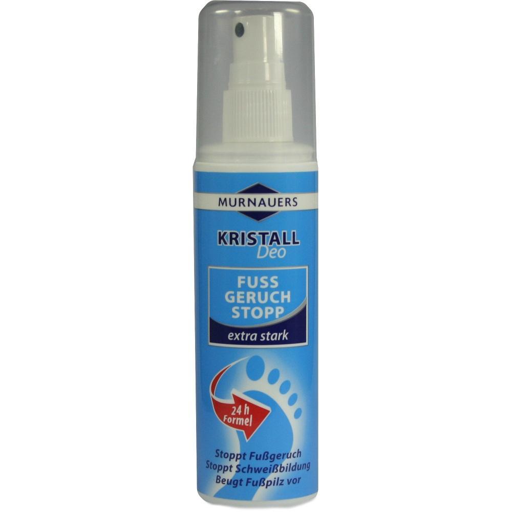 Blau-wei&szlig;e Spr&uuml;hflasche mit Fu&szlig;geruch-Stop-Spray von Murnauers.