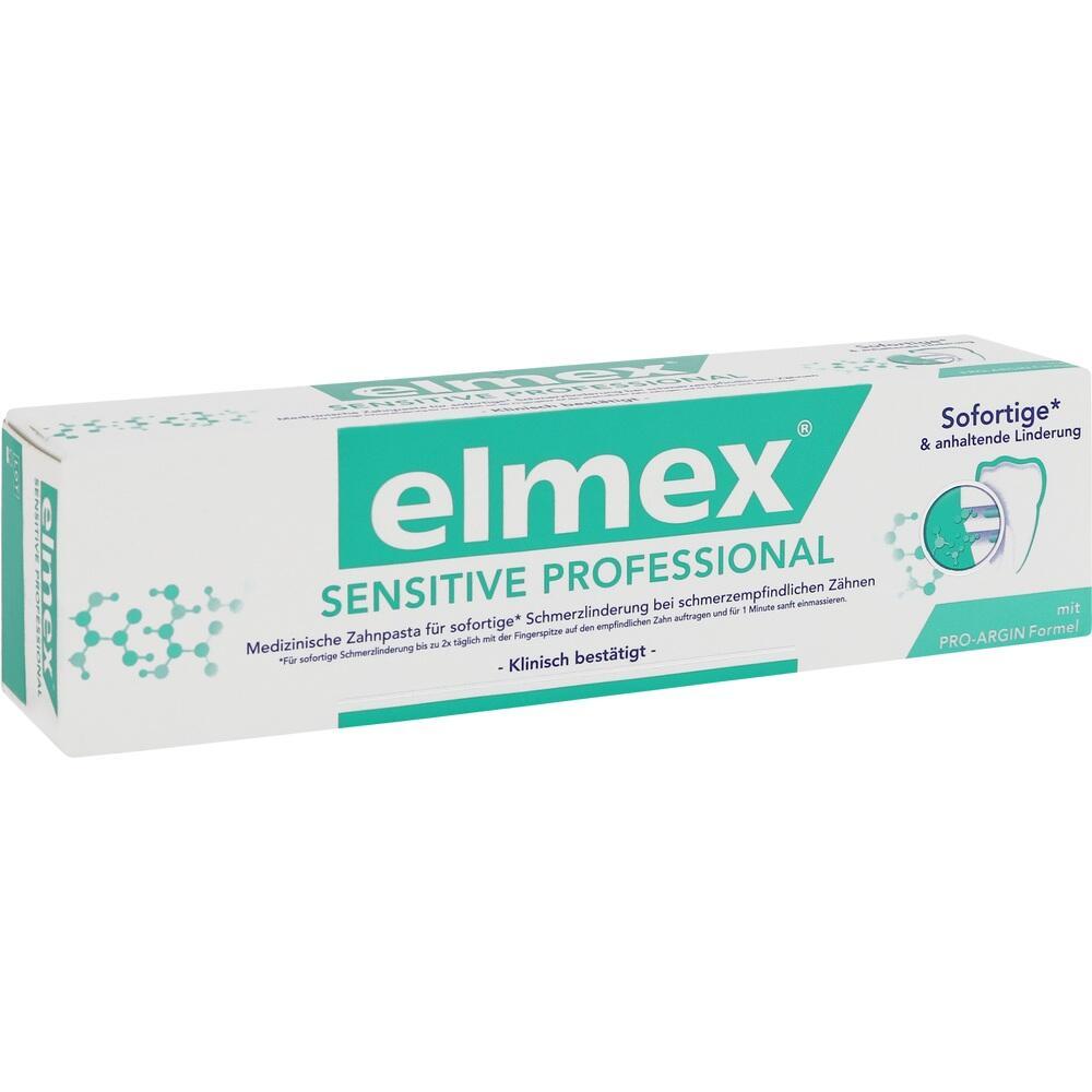 Eine Zahnpastatube von Elmex für empfindliche Zähne.