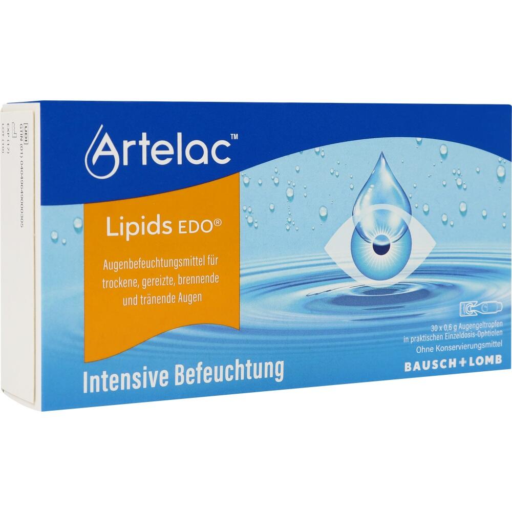 Verpackung für Augentropfen mit intensiver Befeuchtung für trockene Augen.