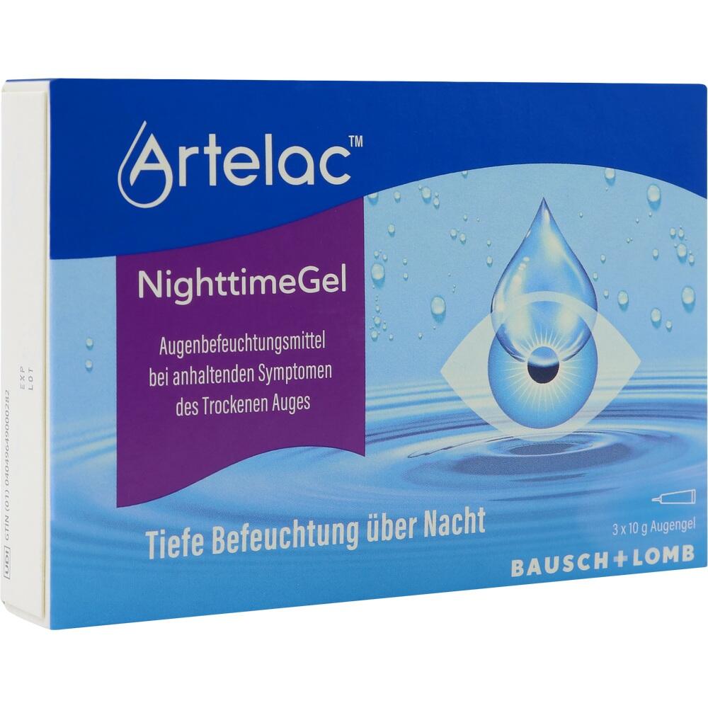 Eine Packung mit Gel für die Augen, das nachts Feuchtigkeit spendet.