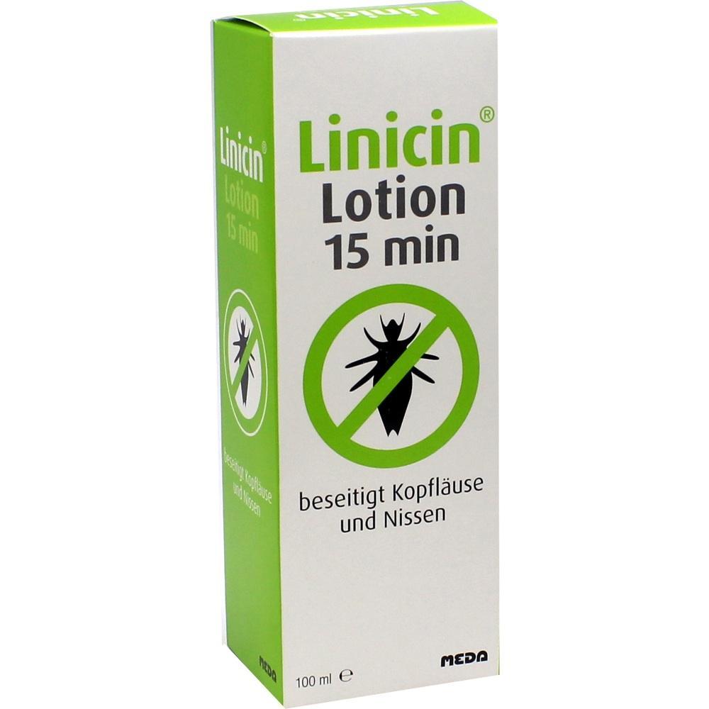 Eine grüne Schachtel mit Läuse-Lotion zur Behandlung von Kopfläusen.