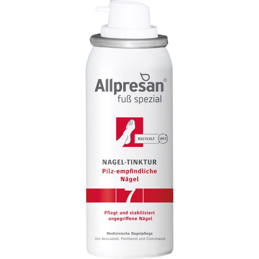 Weiße Spraydose für Nagelpflege bei pilzempfindlichen Nägeln.