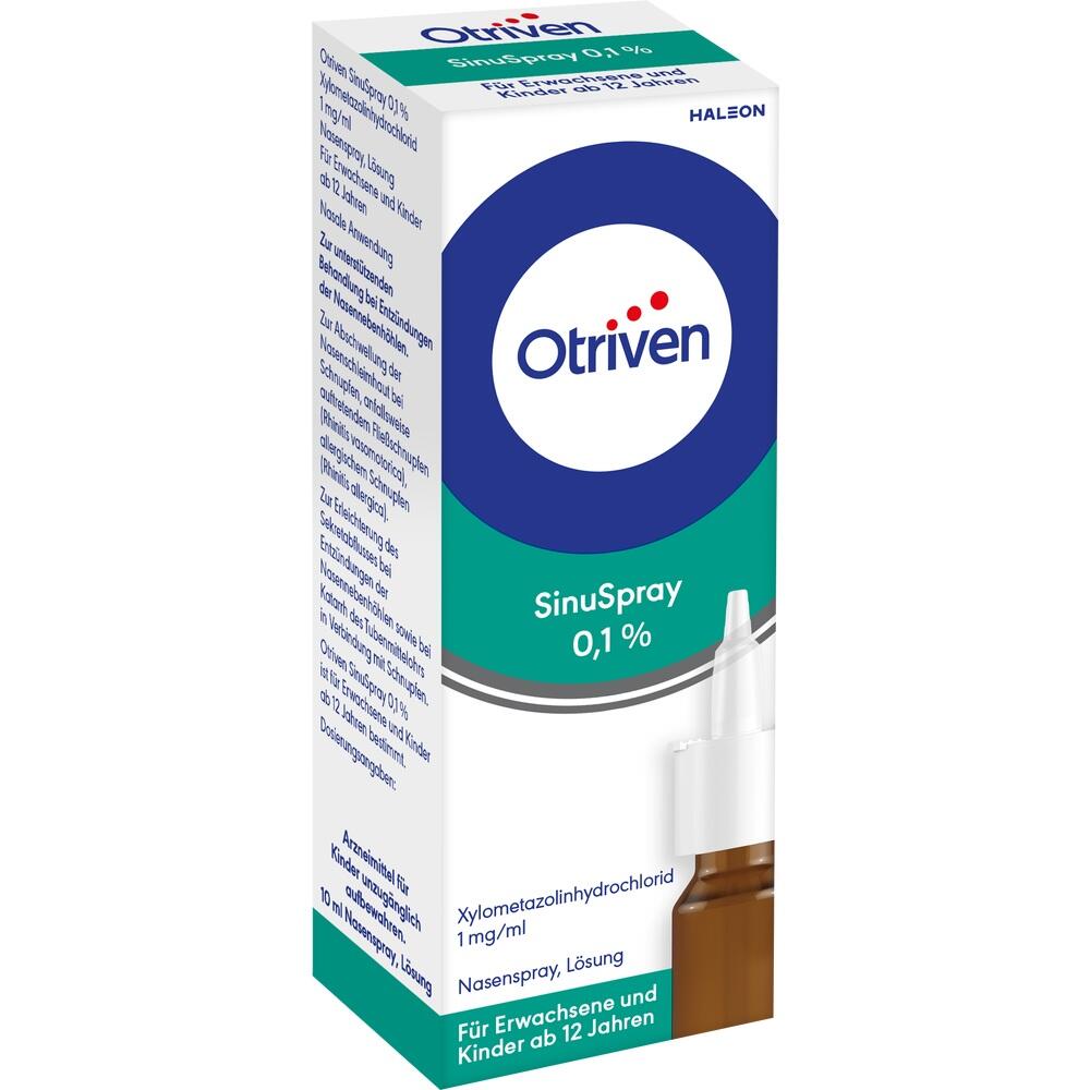 Wei&szlig;e Otriven-Nasenspray-Verpackung mit blau-gr&uuml;ner Aufschrift.