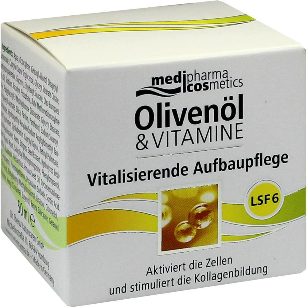 Eine Box mit Olivenöl- und Vitamincreme zur Hautpflege.