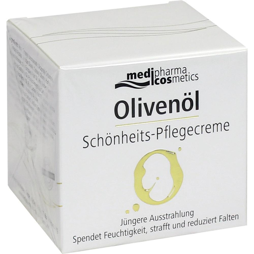 Eine Verpackung für Olivenöl-Schönheitscreme von medipharma cosmetics.
