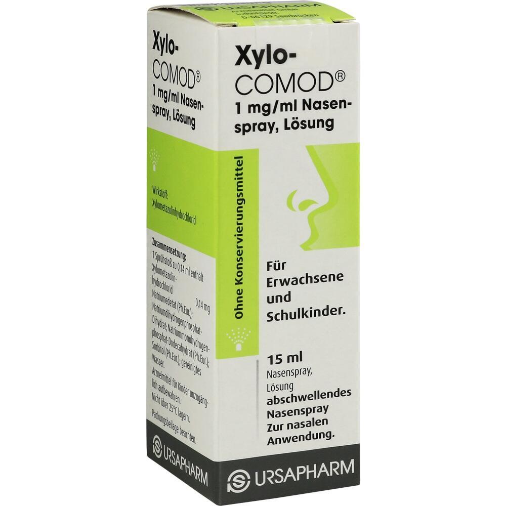 Eine Verpackung von 15 ml abschwellendem Nasenspray für Erwachsene und Schulkinder.