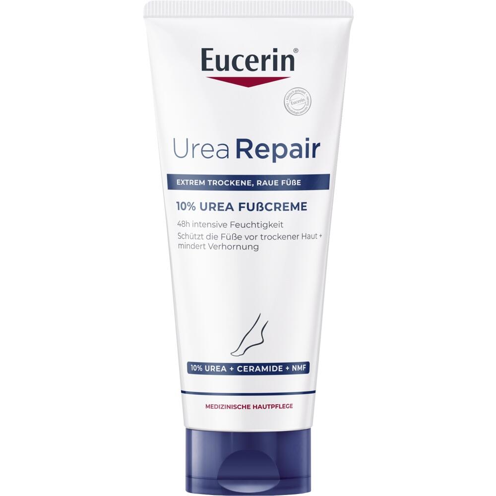 Eine Tube Fußcreme gegen trockene, raue Haut.