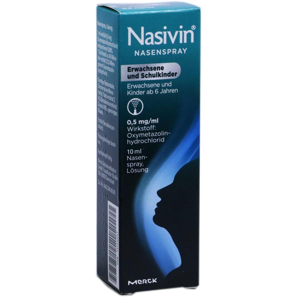 Die Verpackung zeigt ein Nasenspray f&uuml;r Erwachsene und Schulkinder ab 6 Jahren.