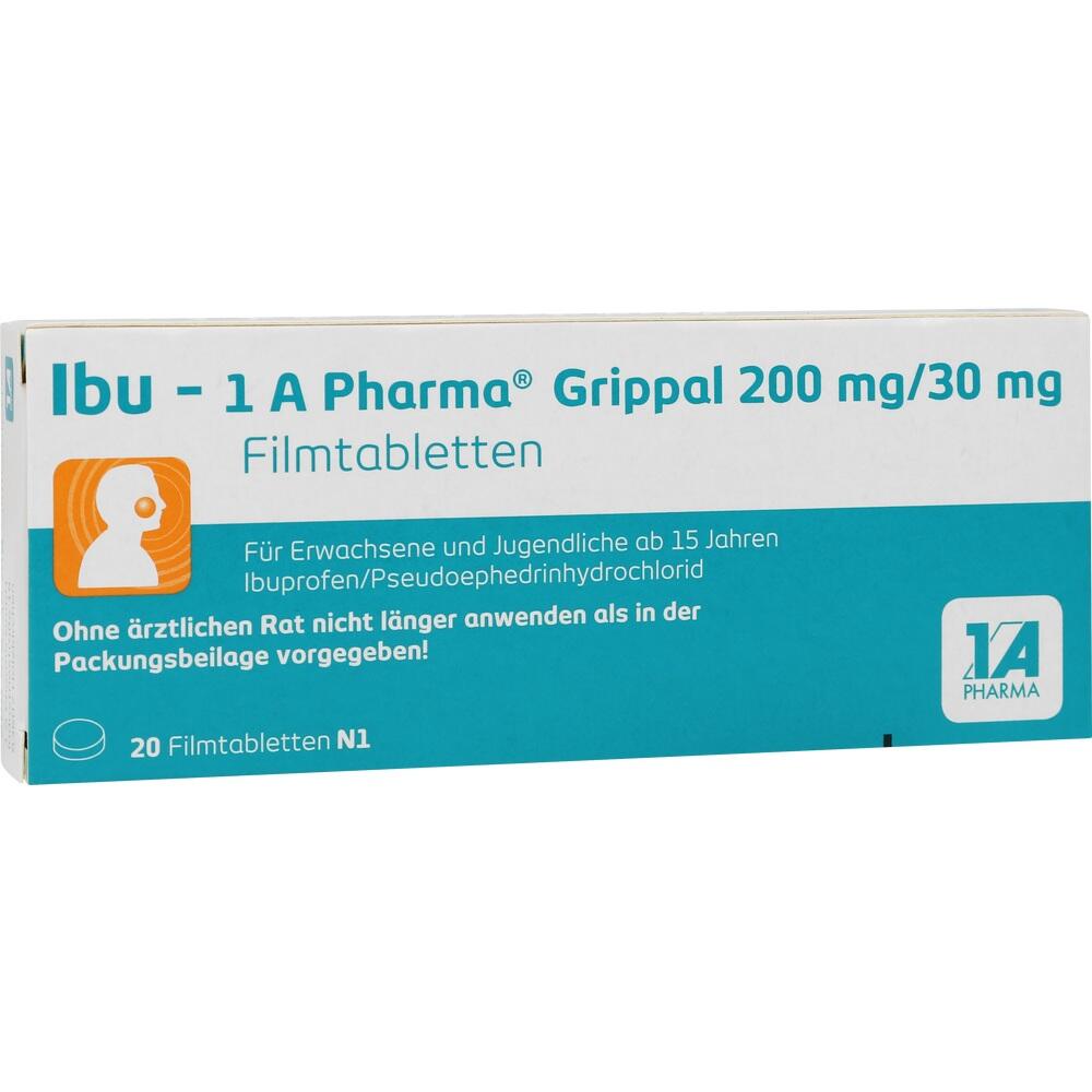 Packung mit Ibu-Tabletten gegen Erkältungsschmerzen und Fieber für Personen ab 15 Jahren.