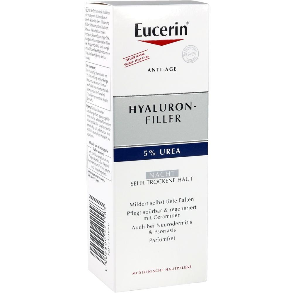Weiße Verpackung einer Hautcreme von Eucerin für sehr trockene Haut.
